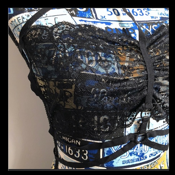 Black Strappy Lace Bra w/ Lace Choker NWT - Picture 8 of 8